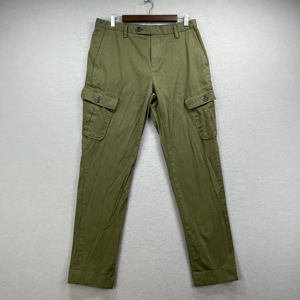Brooks Brothers Cargo Pants Mens 34x32 Army Green Slim Fit Paratrooper Utility
